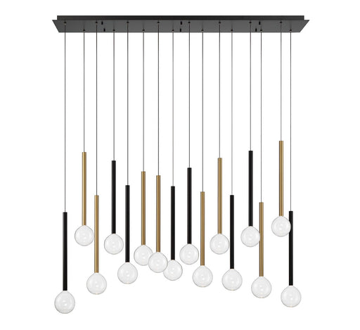 Lib & Co. - 10152-023 - LED Chandelier - Positano - Matte Black and Plated Brushed Gold