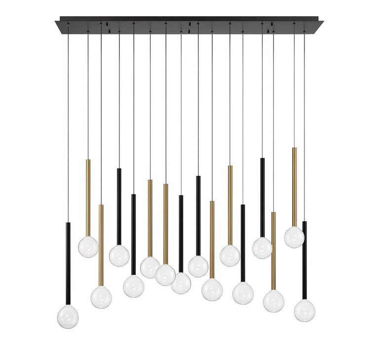 Lib & Co. - 10152-023 - LED Chandelier - Positano - Matte Black and Plated Brushed Gold
