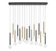 Lib & Co. - 10152-023 - LED Chandelier - Positano - Matte Black and Plated Brushed Gold