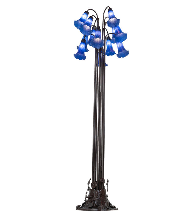 Meyda Tiffany - 15895 - 12 Light Floor Lamp - Blue - Mahogany Bronze