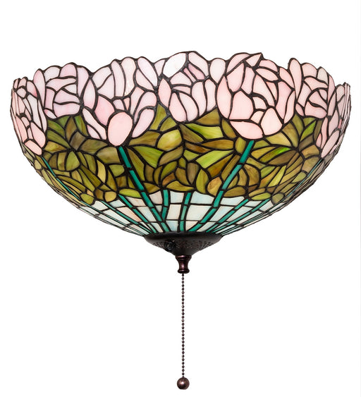 Meyda Tiffany - 254436 - Three Light Fan Light Fixture - Tiffany Cabbage Rose