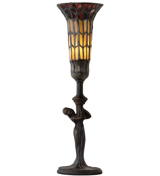 Meyda Tiffany - 259393 - One Light Accent Lamp - Stained Glass Pond Lily - Mahogany Bronze