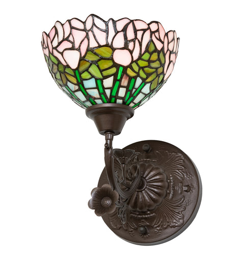 Tiffany Cabbage Rose One Light Wall Sconce