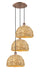 Innovations - 113B-3P-AC-RBD-12-NAT - Three Light Pendant - Downtown Urban - Antique Copper