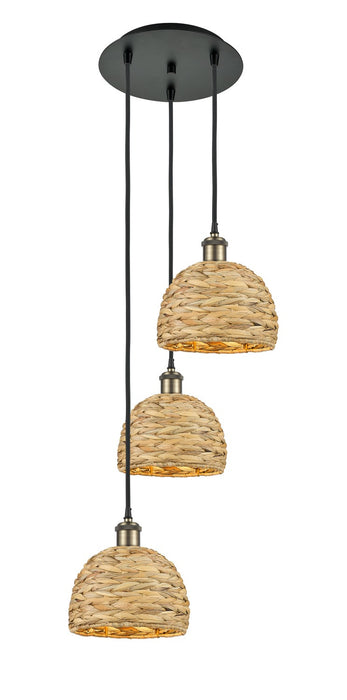 Innovations - 113B-3P-BAB-RBD-8-NAT - Three Light Pendant - Downtown Urban - Black Antique Brass