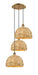 Innovations - 113B-3P-BB-RBD-12-NAT - Three Light Pendant - Downtown Urban - Brushed Brass