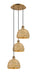 Innovations - 113B-3P-BB-RBD-8-NAT - Three Light Pendant - Downtown Urban - Brushed Brass