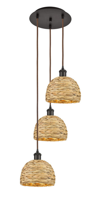 Innovations - 113B-3P-OB-RBD-8-NAT - Three Light Pendant - Downtown Urban - Oil Rubbed Bronze