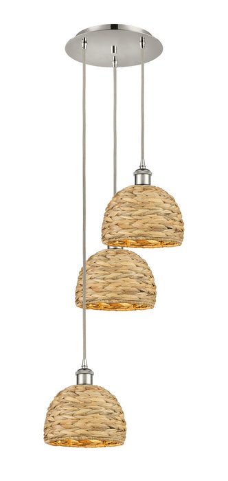 Innovations - 113B-3P-PN-RBD-8-NAT - Three Light Pendant - Downtown Urban - Polished Nickel