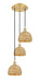 Innovations - 113B-3P-SG-RBD-8-NAT - Three Light Pendant - Downtown Urban - Satin Gold