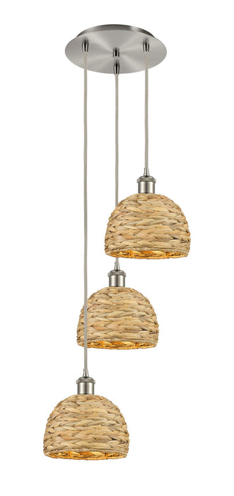 Innovations - 113B-3P-SN-RBD-8-NAT - Three Light Pendant - Downtown Urban - Brushed Satin Nickel