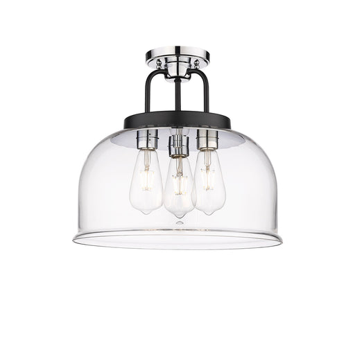 Innovations - 239-3C-BPC-G239-15CL - Three Light Flush Mount - Downtown Urban - Black Polished Chrome