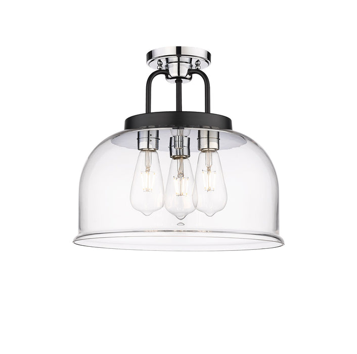 Innovations - 239-3C-BPC-G239-15CL - Three Light Flush Mount - Downtown Urban - Black Polished Chrome