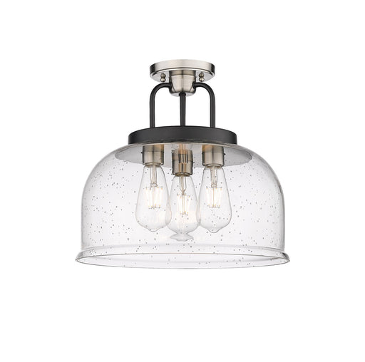 Downtown Urban Three Light Flush Mount Black Satin Nickel