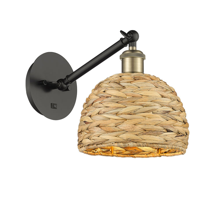 Innovations - 317-1W-BAB-RBD-8-NAT - One Light Wall Sconce - Downtown Urban - Black Antique Brass