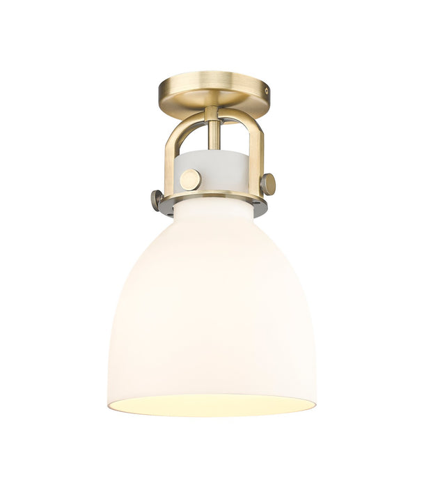 Innovations - 410-1F-BB-G412-8WH - One Light Flush Mount - Downtown Urban - Brushed Brass