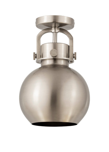 Downtown Urban One Light Flush Mount Satin Nickel