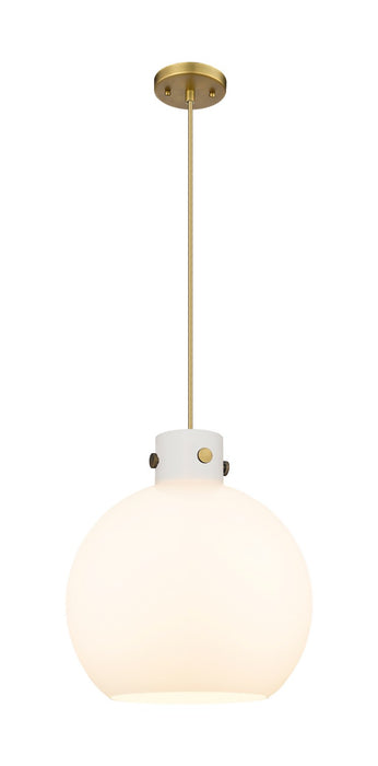 Innovations - 410-1PL-BB-G410-16WH - One Light Pendant - Newton - Brushed Brass