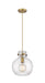 Innovations - 410-1PM-BB-G410-10SDY - One Light Mini Pendant - Newton - Brushed Brass