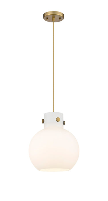 Innovations - 410-1PM-BB-G410-10WH - One Light Mini Pendant - Newton - Brushed Brass