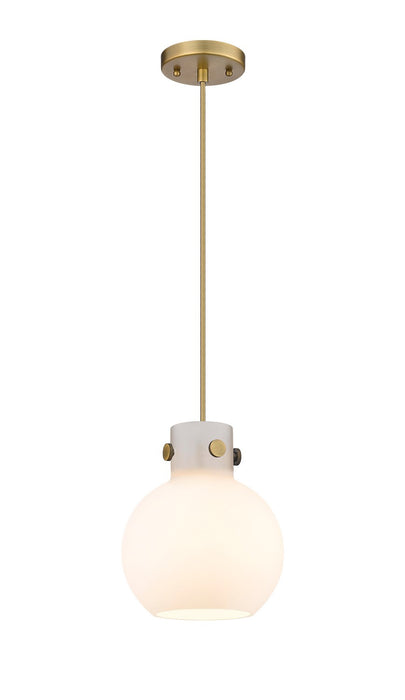 Innovations - 410-1PS-BB-G410-8WH - One Light Mini Pendant - Newton - Brushed Brass