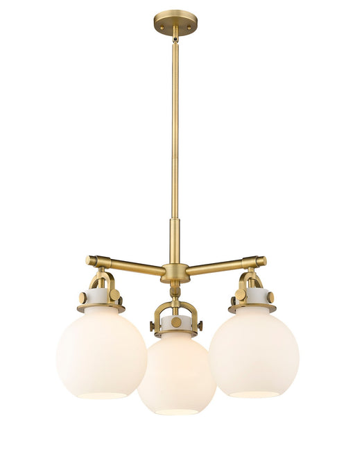 Innovations - 410-3CR-BB-G410-7WH - Three Light Pendant - Downtown Urban - Brushed Brass