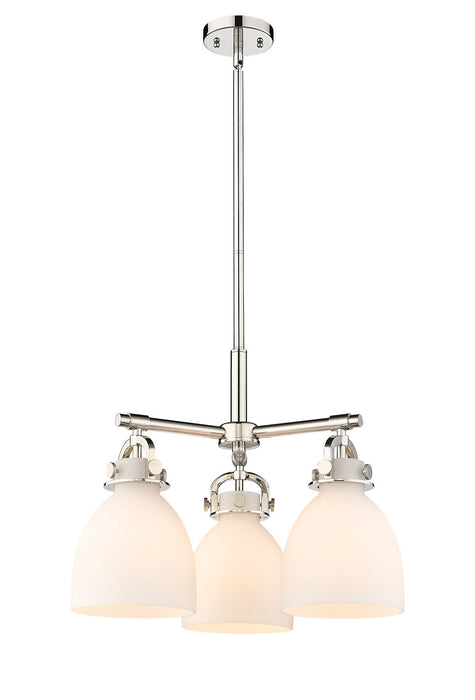 Innovations - 410-3CR-PN-G412-7WH - Three Light Pendant - Downtown Urban - Polished Nickel