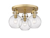 Innovations - 410-3F-BB-G410-7SDY - Three Light Flush Mount - Downtown Urban - Brushed Brass