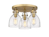 Innovations - 410-3F-BB-G412-7CL - Three Light Flush Mount - Downtown Urban - Brushed Brass