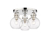 Innovations - 410-3F-PN-G410-7CL - Three Light Flush Mount - Downtown Urban - Polished Nickel