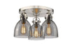 Innovations - 410-3F-SN-G412-7SM - Three Light Flush Mount - Downtown Urban - Satin Nickel