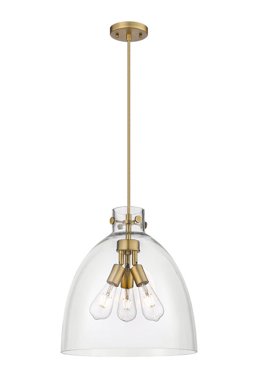 Innovations - 410-3PL-BB-G412-16CL - Three Light Pendant - Downtown Urban - Brushed Brass