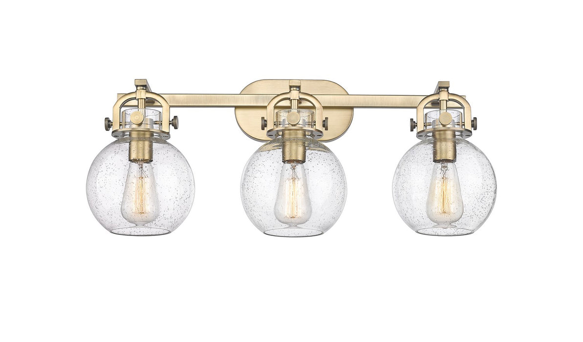 Innovations - 410-3W-BB-G410-7SDY - Three Light Bath Vanity - Newton - Brushed Brass