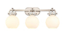 Innovations - 410-3W-SN-G410-7WH - Three Light Bath Vanity - Newton - Brushed Satin Nickel