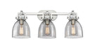 Innovations - 410-3W-SN-G412-7SM - Three Light Bath Vanity - Downtown Urban - Satin Nickel