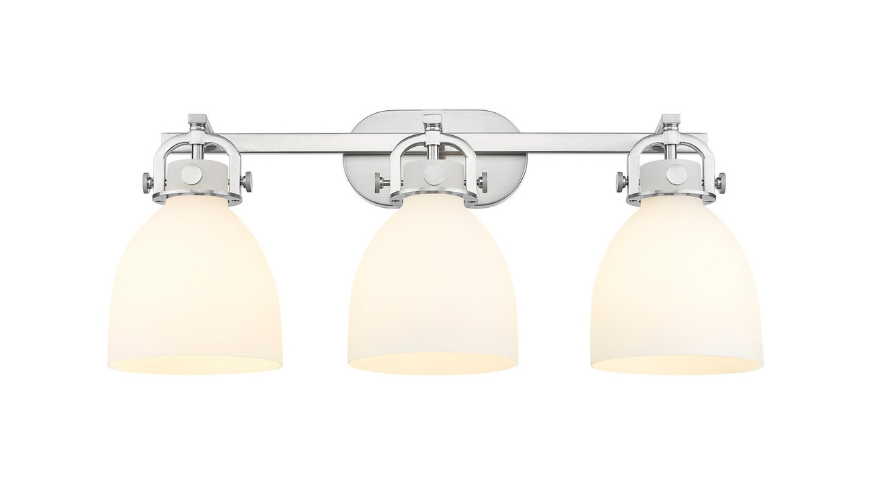 Innovations - 410-3W-SN-G412-7WH - Three Light Bath Vanity - Downtown Urban - Satin Nickel