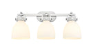 Innovations - 410-3W-SN-G412-7WH - Three Light Bath Vanity - Downtown Urban - Satin Nickel