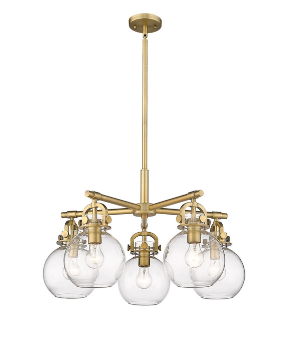 Innovations - 410-5CR-BB-G410-7CL - Five Light Chandelier - Downtown Urban - Brushed Brass