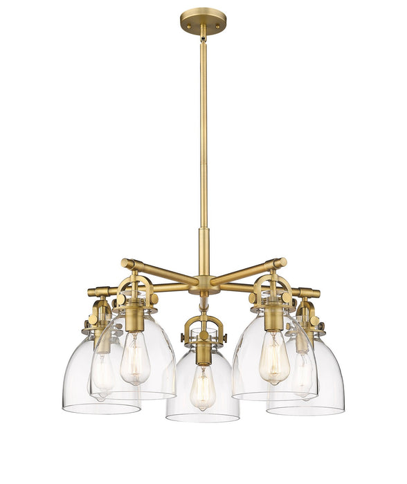 Innovations - 410-5CR-BB-G412-7CL - Five Light Chandelier - Downtown Urban - Brushed Brass