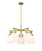 Innovations - 410-5CR-BB-G412-7WH - Five Light Chandelier - Downtown Urban - Brushed Brass