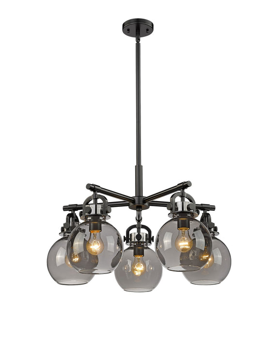 Innovations - 410-5CR-BK-G410-7SM - Five Light Chandelier - Downtown Urban - Matte Black