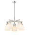 Innovations - 410-5CR-PN-G412-7WH - Five Light Chandelier - Downtown Urban - Polished Nickel