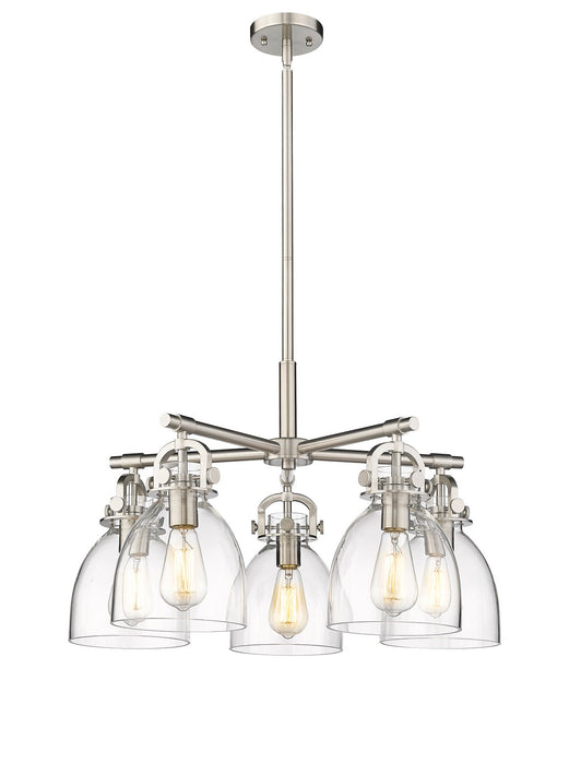 Innovations - 410-5CR-SN-G412-7CL - Five Light Chandelier - Downtown Urban - Satin Nickel