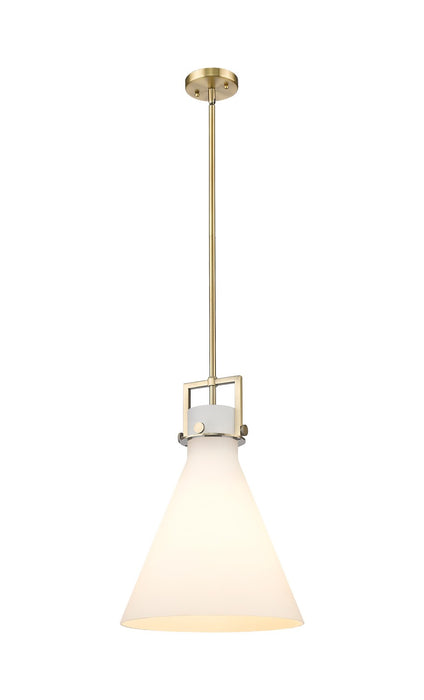 Innovations - 411-1SL-BB-G411-14WH - One Light Pendant - Newton - Brushed Brass