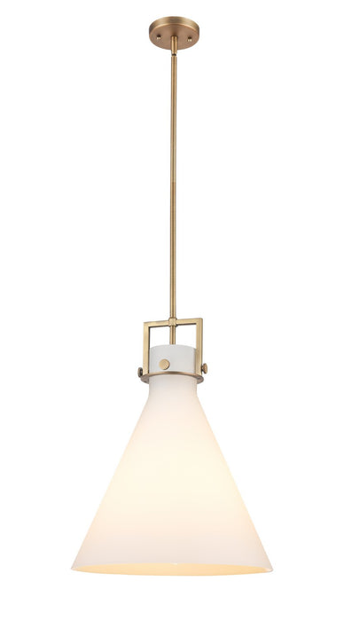 Innovations - 411-1SL-BB-G411-16WH - One Light Pendant - Newton - Brushed Brass