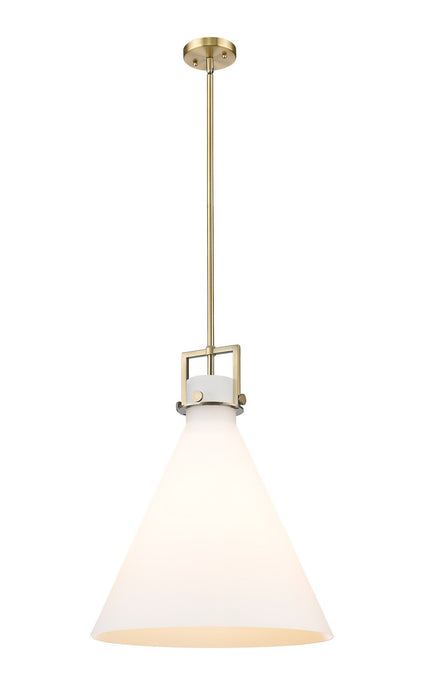 Innovations - 411-1SL-BB-G411-18WH - One Light Pendant - Newton - Brushed Brass