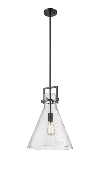 Innovations - 411-1SL-BK-G411-14SDY - One Light Pendant - Newton - Matte Black