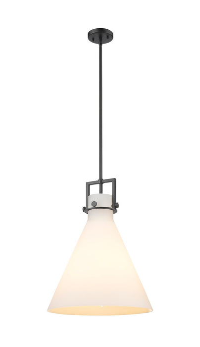 Innovations - 411-1SL-BK-G411-16WH - One Light Pendant - Newton - Matte Black