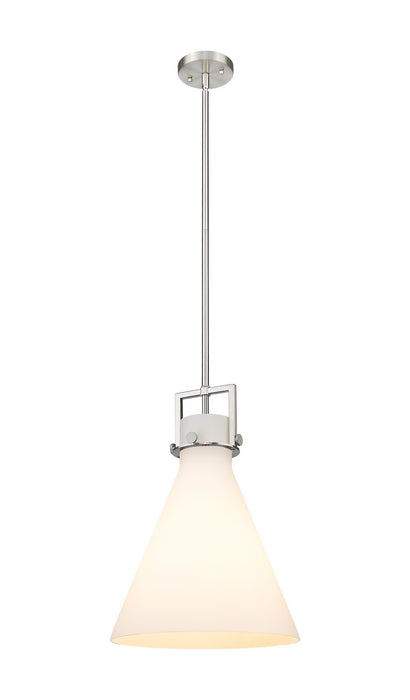 Innovations - 411-1SL-SN-G411-14WH - One Light Pendant - Newton - Brushed Satin Nickel