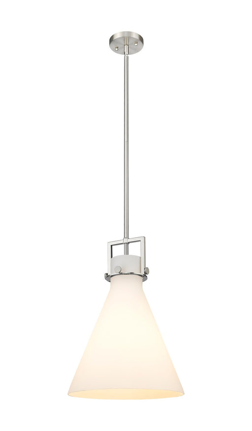 Innovations - 411-1SL-SN-G411-14WH - One Light Pendant - Newton - Brushed Satin Nickel